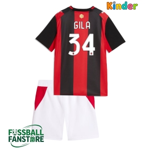 AC Milan Mario Gila #34 Replik Heimtrikot Kinder 2026-27 Kurzarm (+ Kurze Hosen)